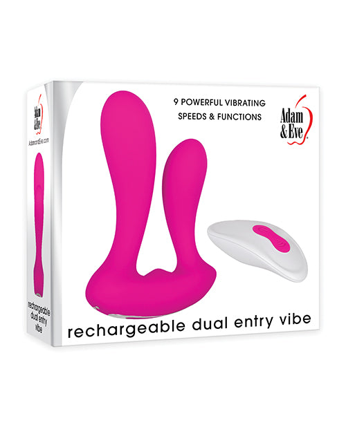 Adam & Eve Rechargeable Dual Entry Vibe W-remote - Pink